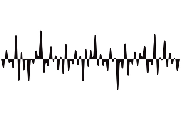 Черный пульсовый музыкальный проигрыватель. Логотип звуковой волны. Звуковой эквалайзер. Иллюстрация Jpeg - Фото, изображение