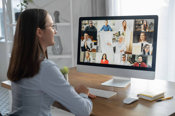 Video meeting with diverse group of people - Photo, Image