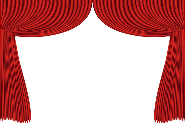 赤いカーテン - ベクター画像