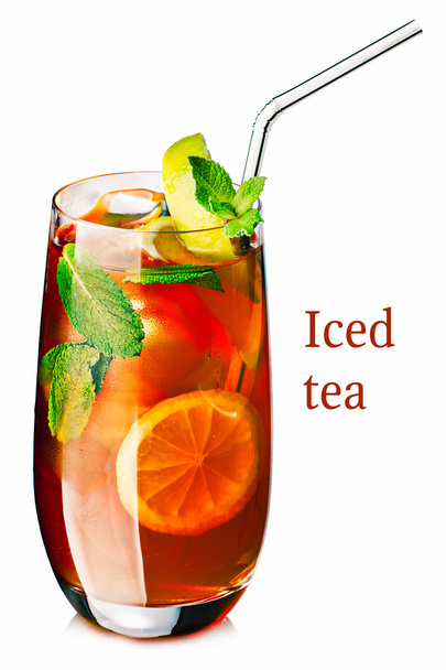 Strong iced tea in the glass - Photo, Image
