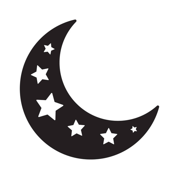 Moon and stars icon, vector isolated - Wektor, obraz