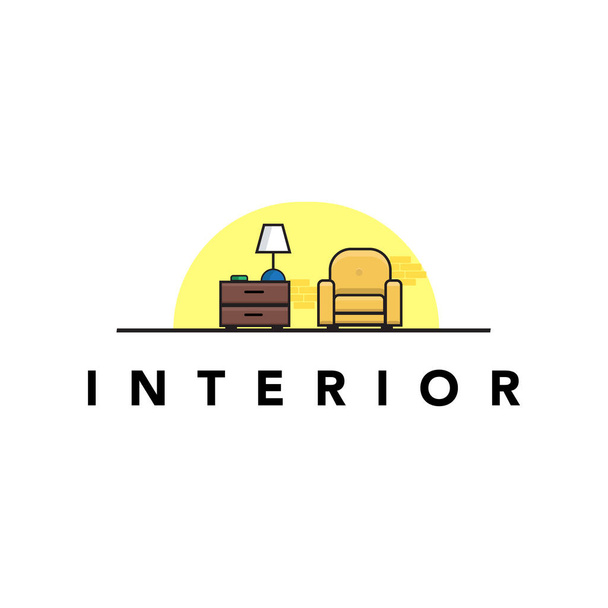 interiér ilustrační vektor design logo minimalistický umění - Vektor, obrázek