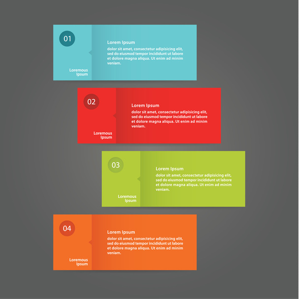 Vector: cuatro tarjetas sólidas con espacio para tu contenido. Cuatro pasos
 - Vector, imagen