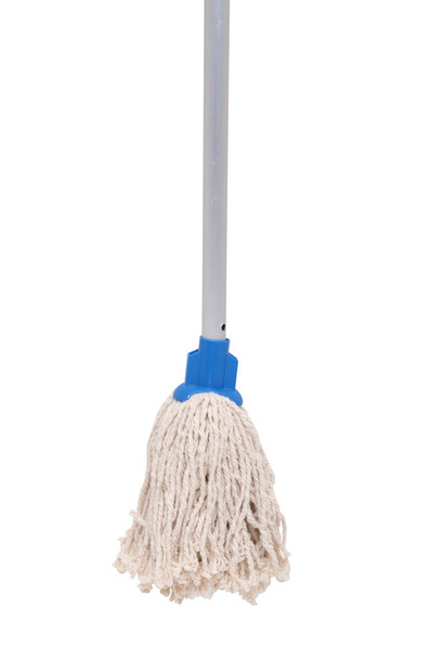 pulizia industriale mop head con palo metallico collegato per la pulizia di pavimenti industriali come cucine e saloni. - Foto, immagini