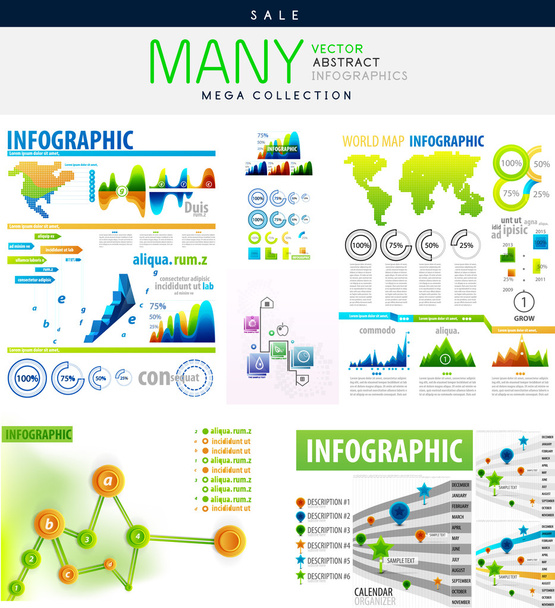 Infographics collections vector illustration - Vector, Image