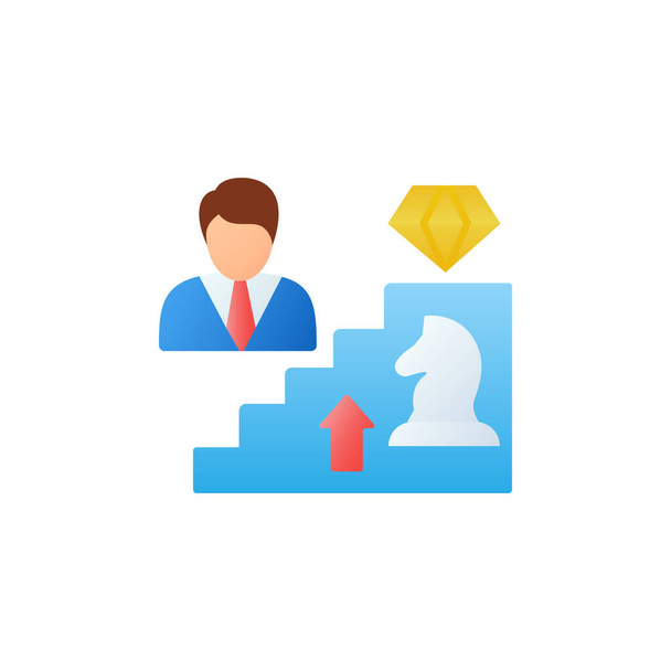 Personal growth strategies flat icon - Vector, Image