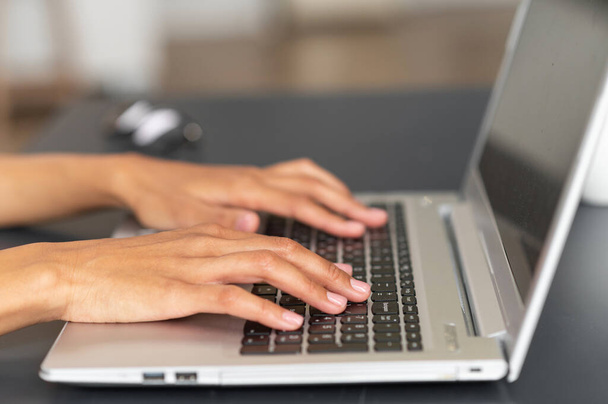 Close up image female hands typing on keyboard - Photo, Image