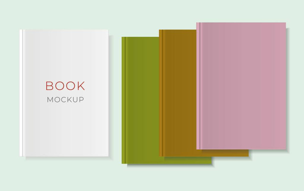 Gesloten verticaal boek, tijdschrift of notebook mockup. 3d illustratie. Schildervoorbeeld - Vector, afbeelding