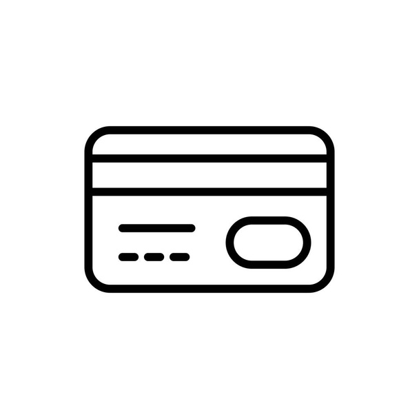 Płaska ikona wektora karty kredytowej. Płatność online. Wypłata gotówki z karty debetowej. Znak e-commerce. Symbol graficzny dla projektu strony internetowej, logo, aplikacji, interfejsu użytkownika - Wektor, obraz