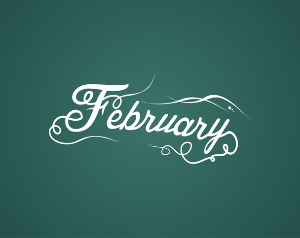 February hand lettering - Vector, Image