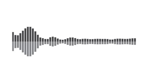 Minimalistyczny Waveform Audio. Streszczenie Black na białym tle fal dźwiękowych. Animacja 3D w pętli renderowanej - Materiał filmowy, wideo