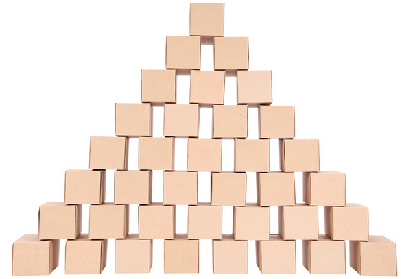 kartonnen boxes.pyramid van dozen - Foto, afbeelding