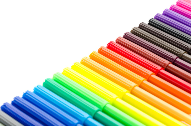színes toll elszigetelt fehér background - Fotó, kép