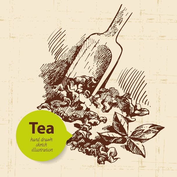Старинный фон чая
 - Вектор,изображение