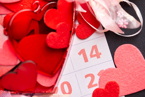 Kırmızı Kalpler Arkaplanı Tatlı Sevgililer Günü Kutlamaları - Fotoğraf, Görsel