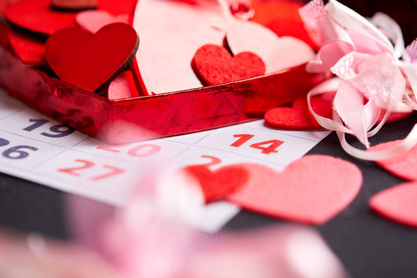 Červená srdce pozadí s Sweet Happy Valentines Day Zdravím - Fotografie, Obrázek
