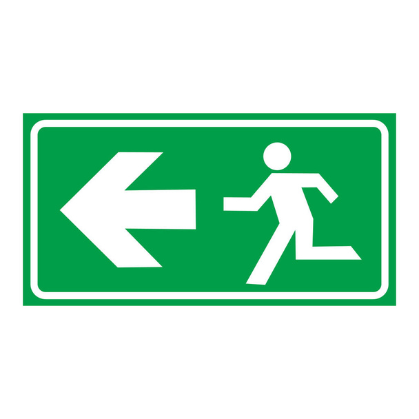 icono de ruta de evacuación logo - Vector, Imagen