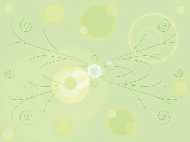 Fondo de naturaleza verde con reflejos de hierba y burbujas. Concepto de cosmética natural en vectores y jpg. - Vector, Imagen