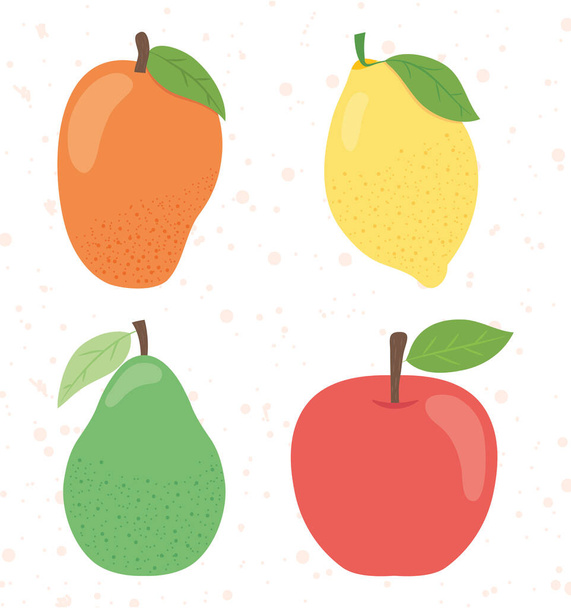 Sağlıklı meyve ikonu, düz stil - Vektör, Görsel