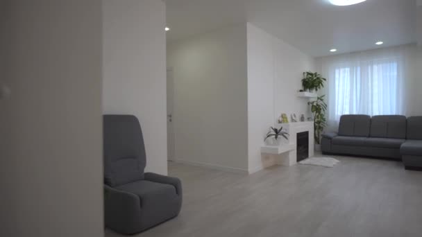 Sala de estar moderna Interior, habitaciones en el apartamento - Imágenes, Vídeo