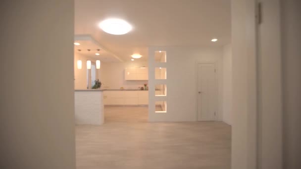 Salon moderne intérieur, chambres dans l'appartement - Séquence, vidéo