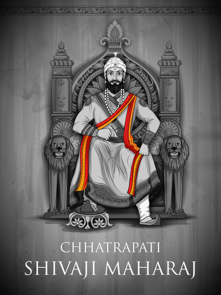 illustratie van Chhatrapati Shivaji Maharaj, de grote krijger van Maratha uit Maharashtra India - Vector, afbeelding