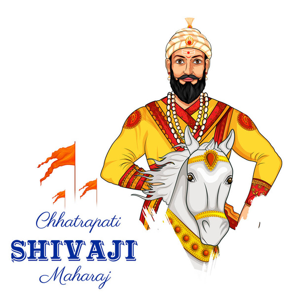 illustratie van Chhatrapati Shivaji Maharaj, de grote krijger van Maratha uit Maharashtra India - Vector, afbeelding