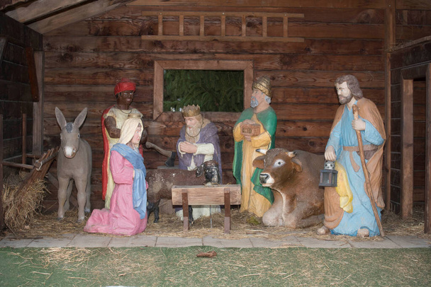 kerststal of kerststal, volkscultuur tijdens de kerstperiode - Foto, afbeelding
