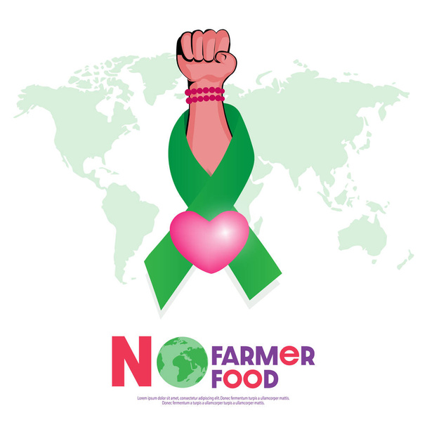 Farmers protest concepts: The human hand rises above No farmers, no food Advertisement design. - Vector, Image