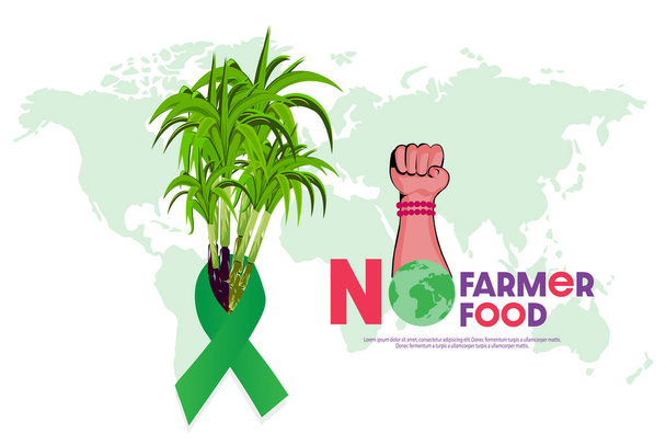 Farmers protest concepts: The human hand rises above No farmers, no food Advertisement design. - Vector, Image