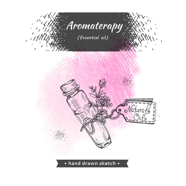 Accesorio de aromaterapia. Bocetos detallados dibujados a mano - Vector, Imagen