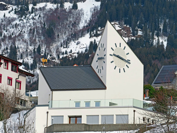 Az evangélikus református hegyi templom Amden or die evangelisch-reformierte Bergkirche Amden - Canton of St. Gallen, Svájc (Schweiz) - Fotó, kép