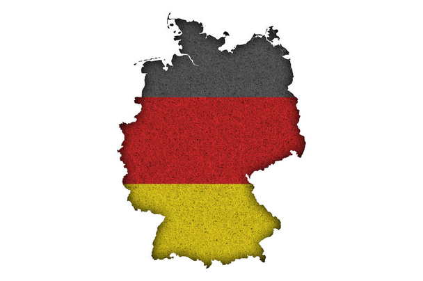 Mapa e bandeira da Alemanha em feltro - Foto, Imagem
