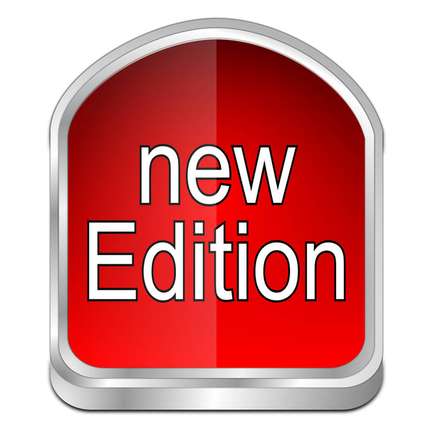 Nova edição botão vermelho - ilustração 3D - Foto, Imagem
