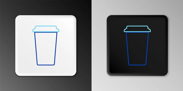 Linie Kaffeetasse Symbol isoliert auf grauem Hintergrund. Einweg-Kaffeetasse mit heißem Kaffee. Buntes Rahmenkonzept. Vektor - Vektor, Bild