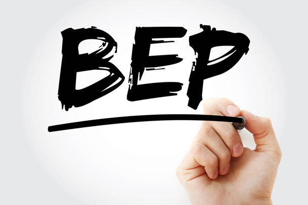 BEP - Break-Even Point sigla com marcador, conceito de negócio - Foto, Imagem