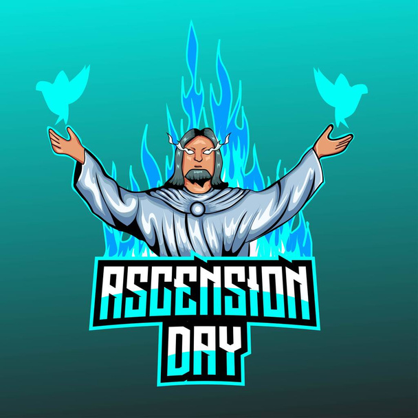 Kuvitus Vector Graphic of Ascension Day. Täydellinen t-paita suunnittelu, kauppatavaraa, vaatteita, jne - Vektori, kuva