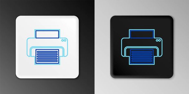 Line Printer icon isolated on grey background. Colorful outline concept. Vector - Vector, Image