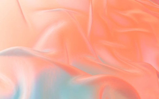 Flowing cloth, multicolored wave silk, 3d rendering. Computer digital drawing. - Photo, Image