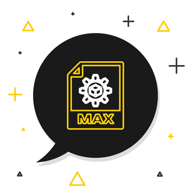 Line MAX tiedosto asiakirja. Lataa max painiketta kuvake eristetty valkoisella taustalla. MAX-tiedoston symboli. Värikäs ääriviivat käsite. Vektori - Vektori, kuva