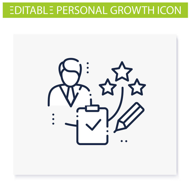 Icono de línea de evaluación personal - Vector, imagen