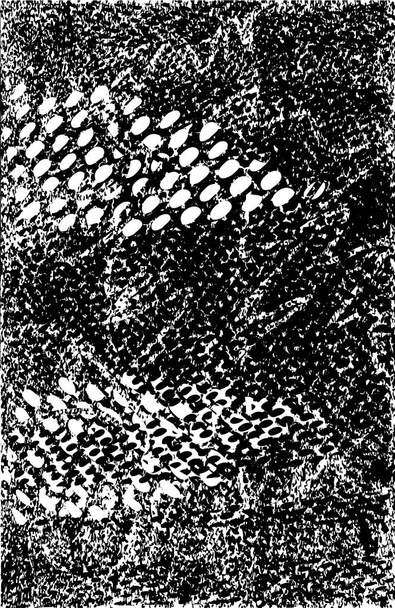 Bedrängter Hintergrund in schwarz-weißer Textur mit Kratzern und Linien. Abstrakte Vektorillustration. - Vektor, Bild