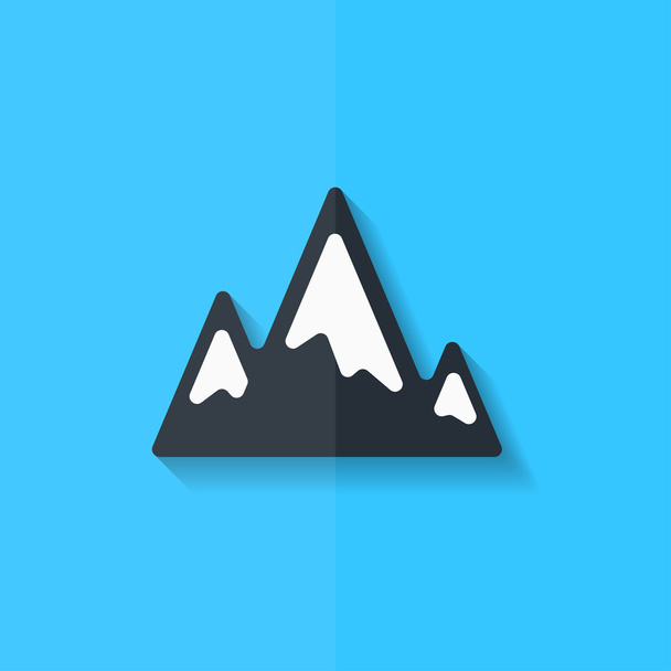 Mountains web icon. Flat design. - Vektor, Bild