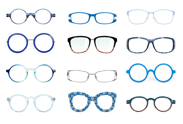 Conjunto de óculos isolados em fundo branco para aplicação em um retrato - Foto, Imagem