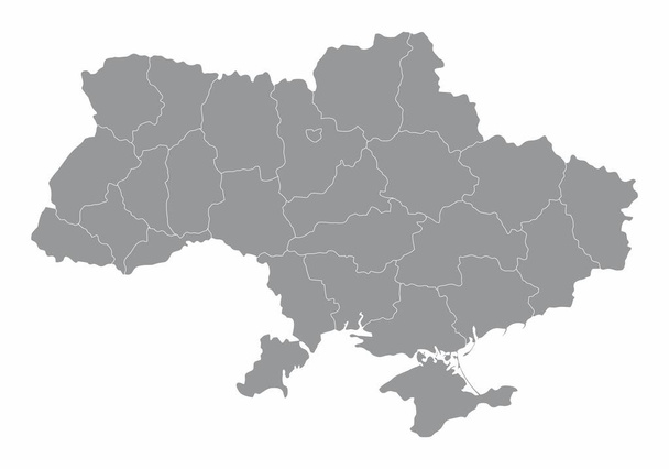 Ucrania regiones mapa - Vector, imagen