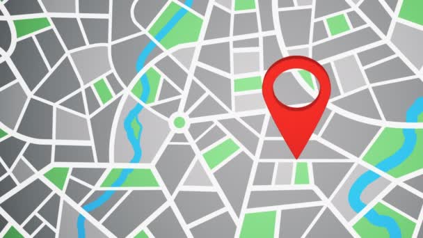 Red location pinpoint a navigációs térképen - Felvétel, videó