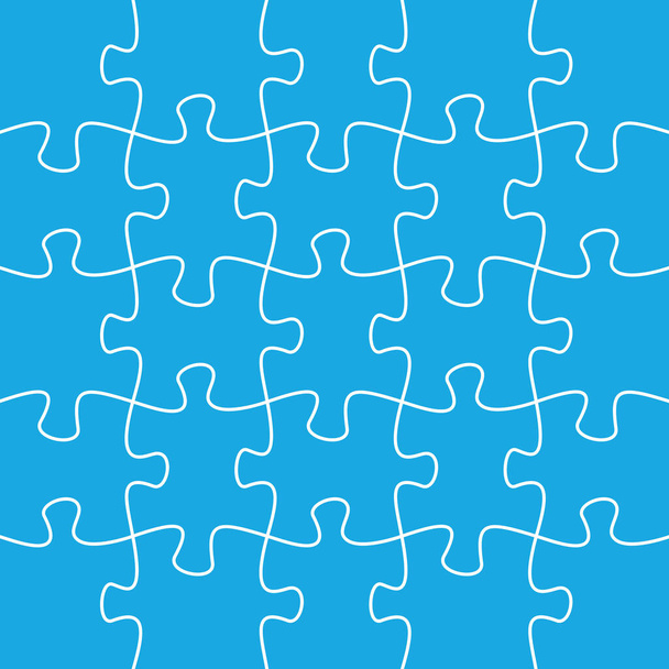 20 jigsaw pieces template. Twenty puzzle pieces connected together. - Vector, Image