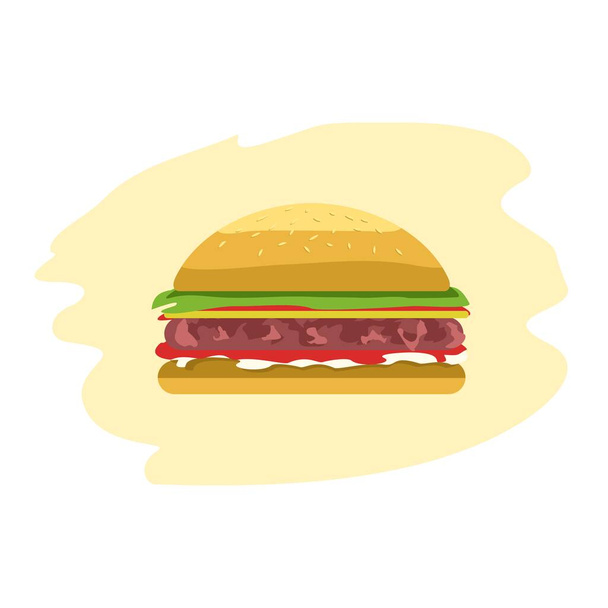 Hamburger, schöne Vektorillustration für Cafés, Fast-Food-Restaurants, etc. - Vektor, Bild
