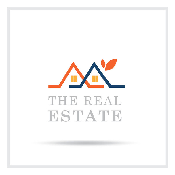 Logo nieruchomości lub logo nieruchomości lub rezydencji Logo budynku mieszkalnego - Wektor, obraz