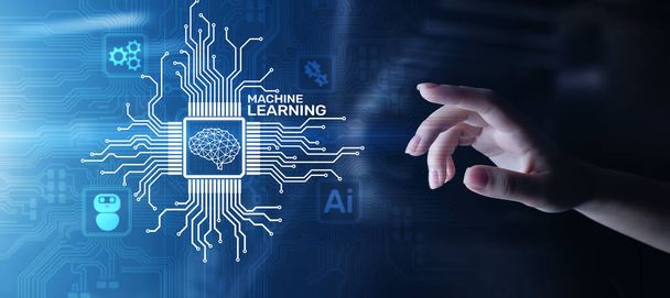 Algoritmos de aprendizaje profundo de la máquina, inteligencia artificial, IA, automatización y tecnología moderna en el negocio como concepto. - Foto, imagen